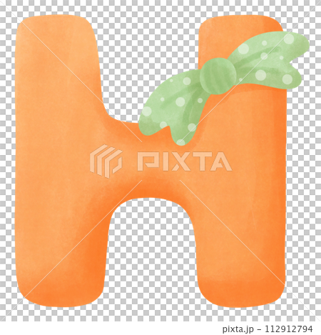 Ribbon with Alphabet letter H Ribbon with Alphabet letter H 112912794