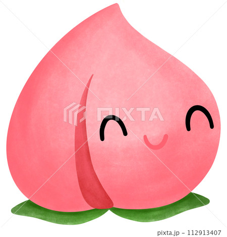 Peach fruit with leaves 112913407