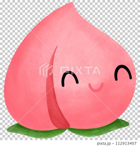 Peach fruit with leaves 112913407