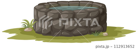 Serene Stone Well in Nature Serene Stone Well in Nature 112913652