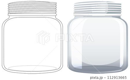 Empty Glass Jar Illustration 112913665