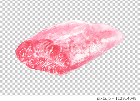 水彩で描いた牛肉　ミスジのイラスト 112914049