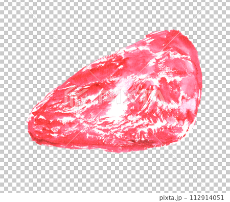 水彩で描いた牛肉 肩三角のイラスト 水彩で描いた牛肉 肩三角のイラスト 112914051