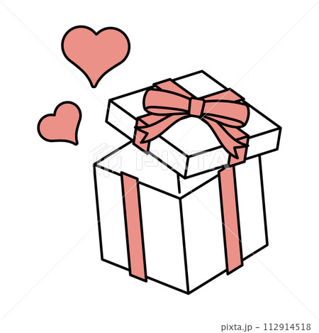 ハートが飛び出すプレゼント ハートが飛び出すプレゼント 112914518