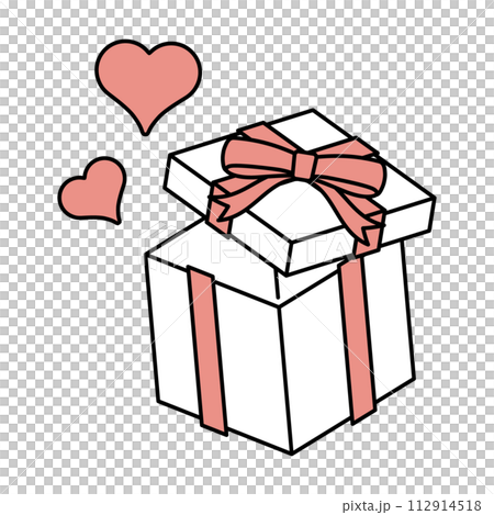 ハートが飛び出すプレゼント ハートが飛び出すプレゼント 112914518