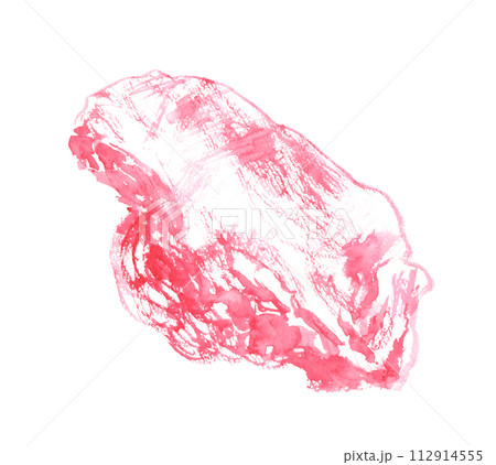 水彩で描いた牛肉 ネックのイラスト 水彩で描いた牛肉 ネックのイラスト 112914555