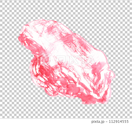水彩で描いた牛肉 ネックのイラスト 水彩で描いた牛肉 ネックのイラスト 112914555