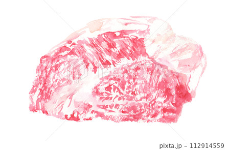 水彩で描いた牛肉 肩ロースブロックのイラスト 水彩で描いた牛肉 肩ロースブロックのイラスト 112914559