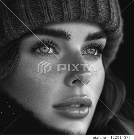 closeup portrait of a pretty young girl 112914573