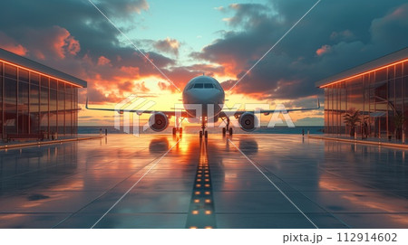 passenger plane at the airport 112914602