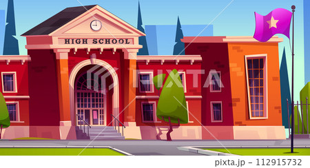 Hight school building in modern city 112915732