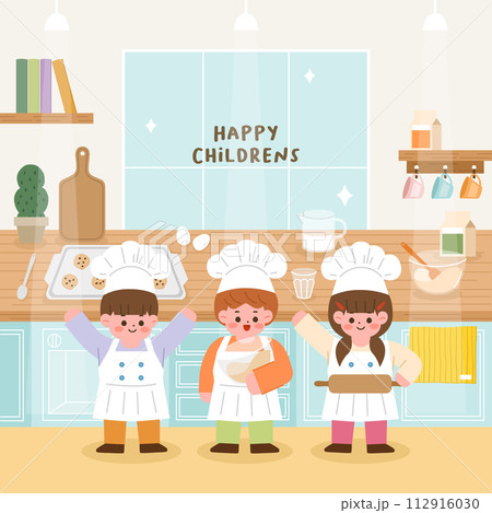 children cooking in the kitchen 112916030