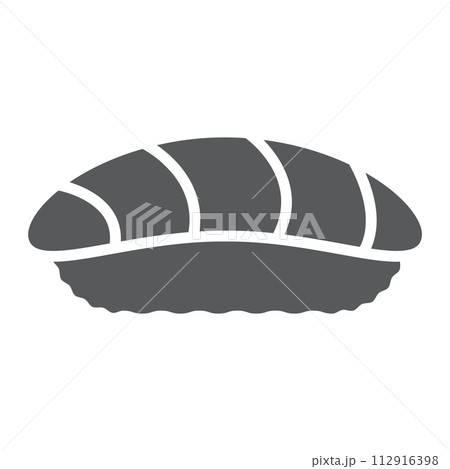 Sushi glyph icon, asian and food, seafood sign, vector graphics, a solid pattern on a white background. Sushi glyph icon, asian and food, seafood sign, vector graphics, a solid pattern on a white background. 112916398