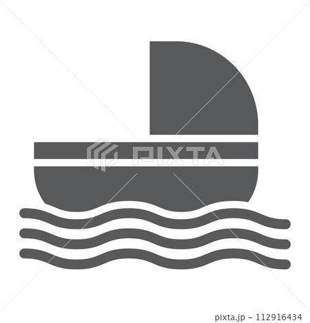 Baby moses glyph icon, religion and jewish, baby basket sign, vector graphics, a solid pattern on a white background. 112916434