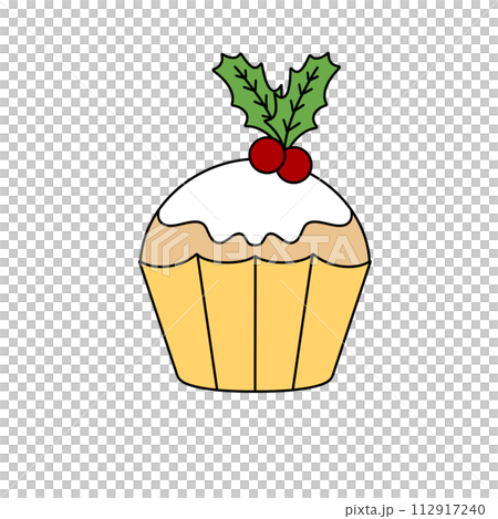 A cupcake with a white frosting and a red cherry on top A cupcake with a white frosting and a red cherry on top 112917240