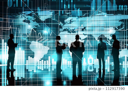 Illustration of business data graph analysis, business concepts. 112917390