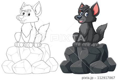 Cheerful Pups on Rocky Perches Cheerful Pups on Rocky Perches 112917867