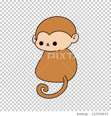 A cute cartoon monkey with a big smile on its face 112918433