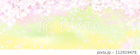 桜と菜の花畑 112919478