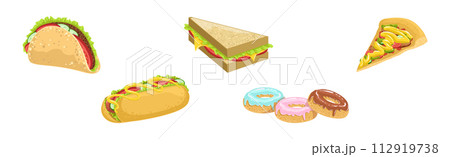 Tasty Fast Food Object and Item Vector Set Tasty Fast Food Object and Item Vector Set 112919738