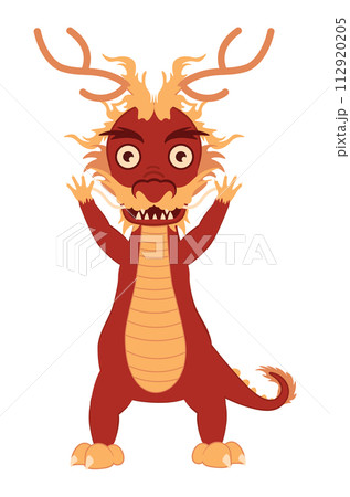 Red asian dragon 112920205