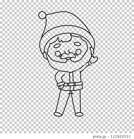 A cartoon character with a beard and a hat is waving 112920331