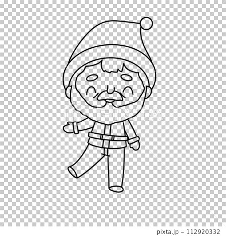 A cartoon character with a beard and a hat is standing and waving A cartoon character with a beard and a hat is standing and waving 112920332