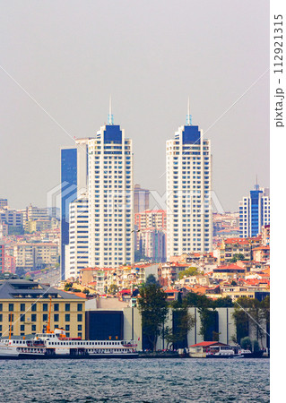 skyscrapers in the far distance of the of the old city center 112921315