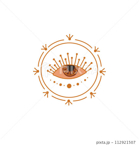 Magic logo with eye, isolated icon for magic themes. Magic logo with eye, isolated icon for magic themes. 112921507
