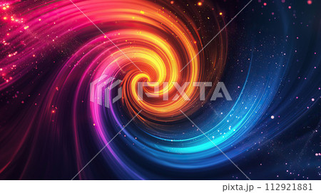 AI-generated item. Abstract colorful background with smooth lines in spiral.	 112921881