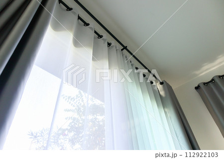 Curtain window interior decoration in living room Curtain window interior decoration in living room 112922103