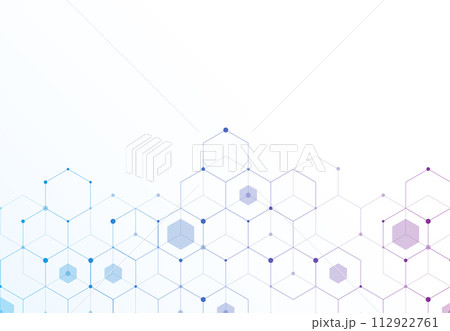 Abstract hexagonal molecular structures in technology background and science style. Medical design. Vector illustration Abstract hexagonal molecular structures in technology background and science style. Medical design. Vector illustration 112922761