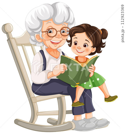 Grandmother and Grandchild Sharing a Story Grandmother and Grandchild Sharing a Story 112923369