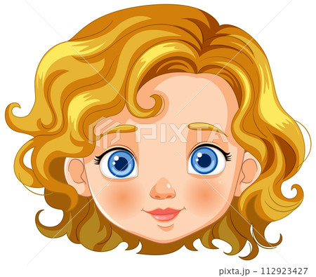 Bright-Eyed Girl Vector Portraitのイラスト素材 [112923427] - PIXTA