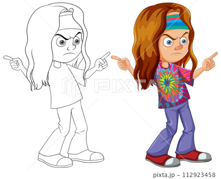 Colorful Character Design and Sketch Colorful Character Design and Sketch 112923458