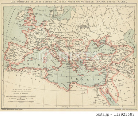 20世紀初頭　世界地図　2世紀のローマ帝国 112923595