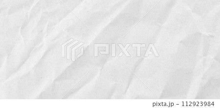 Abstract white crumpled and creased recycle paper texture background 112923984