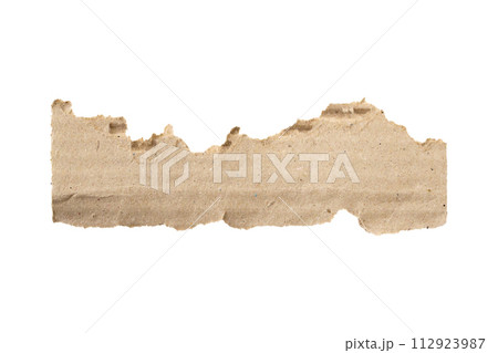 Brown Cardboard paper piece isolated on white background 112923987