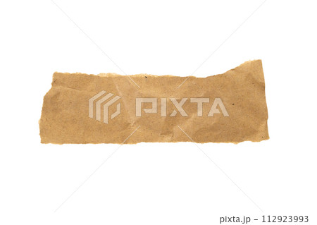 Brown Cardboard paper piece isolated on white background 112923993