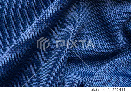 Blue sports clothing fabric football shirt jersey texture Blue sports clothing fabric football shirt jersey texture 112924114