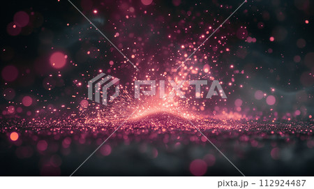 暗闇で弾けるピンク色の花火 AI生成画像 暗闇で弾けるピンク色の花火 AI生成画像 112924487