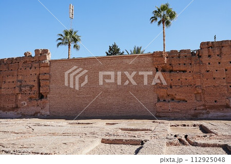 Walls of El Badi palace in Marrakech city in Morocco Walls of El Badi palace in Marrakech city in Morocco 112925048