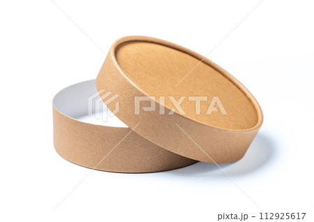 クラフト茶色の丸い箱・カートン・ギフトボックス｜パッケージ 112925617