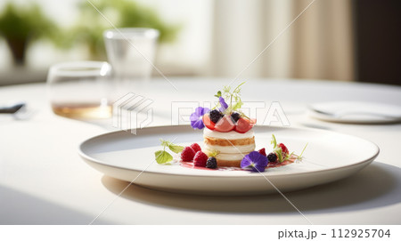 Colorful Vegetable Salad with Edible Flowers 112925704