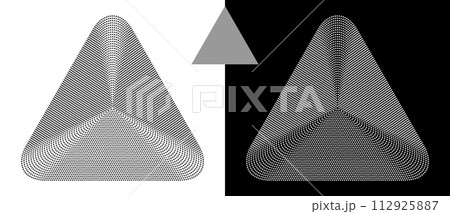 Abstract background with triangles in triangle. Art design element as logo or icon. A black figure on a white background and an equally white figure on the black side. 112925887
