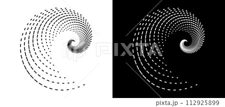Abstract background with lines in spiral. Art design spiral as logo or icon. A black figure on a white background and an equally white figure on the black side. Abstract background with lines in spiral. Art design spiral as logo or icon. A black figure on a white background and an equally white figure on the black side. 112925899
