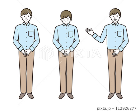私服姿の男性のベクターイラストセット 私服姿の男性のベクターイラストセット 112926277