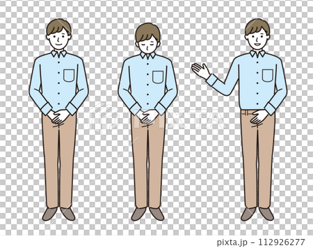 私服姿の男性のベクターイラストセット 私服姿の男性のベクターイラストセット 112926277