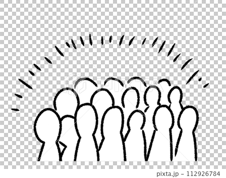 Hand-drawn illustration of a crowd of people - stick figures Hand-drawn illustration of a crowd of people - stick figures 112926784