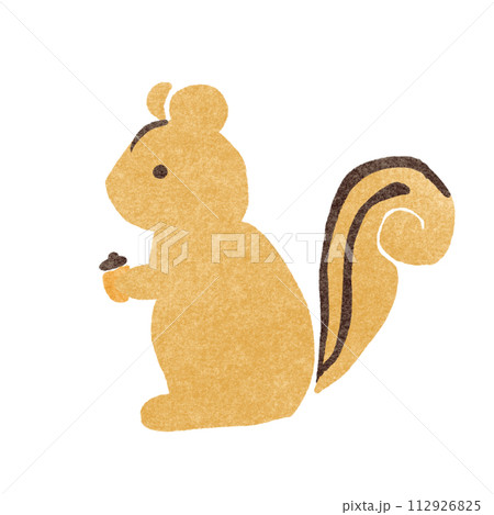横向きのリスのスタンプ 112926825